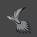 Game Movie Character Flying Black And White Bird With Unique Wing Patterns And Sunlight Glow
