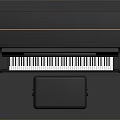 Classic Black Upright Piano With Matching Wooden Piano Bench For Home Music Room