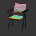 Wooden Chair With Dark Wooden Frame Rattan Backrest And Seat Minimalist Modern Furniture Design