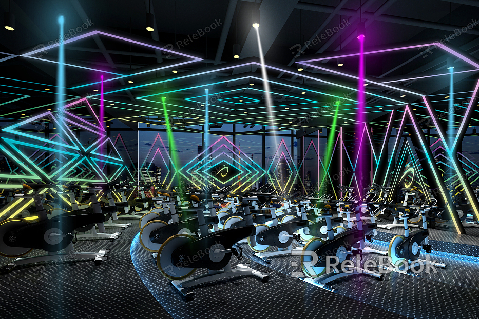 Modern Gym Gym Spinning Room model