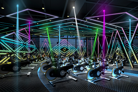 Modern Gym Spinning Room 3d model