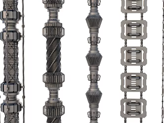 Sci-fi Pipe Hose Cable 3d model
