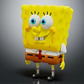 SpongeBob SquarePants Yellow Square Cartoon Character With Big Blue Eyes And Smiling Expression
