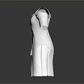 White Off Shoulder Short Sleeve Dress With Pleated Details And Structured Design