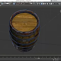 Vintage Wooden Barrel With Metal Hoops And Rustic Surface Texture Design