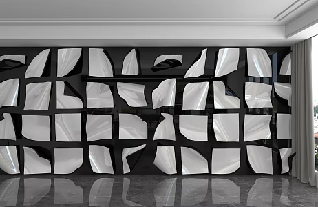 Modern background wall 3d model