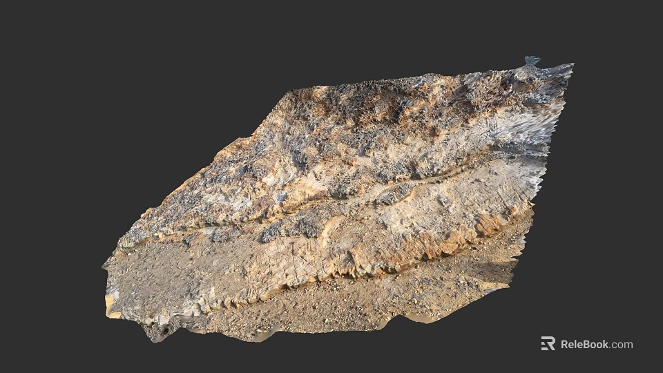 Microtopography Detailed Terrain Structure With Geological Layers And Surface Textures 3d model 