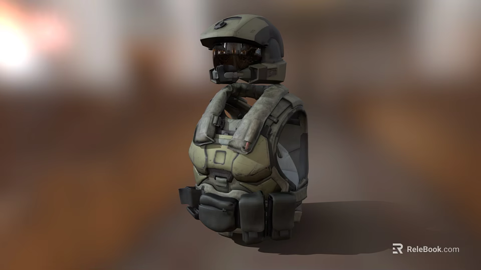 Tactical Military Clothing With Protective Vest Adjustable Straps And Gear Design 3d model 