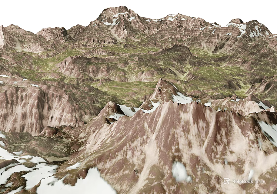 Lush Garden Landscape Design Featuring Mountain Views And Lush Green Vegetation Elements 3d model