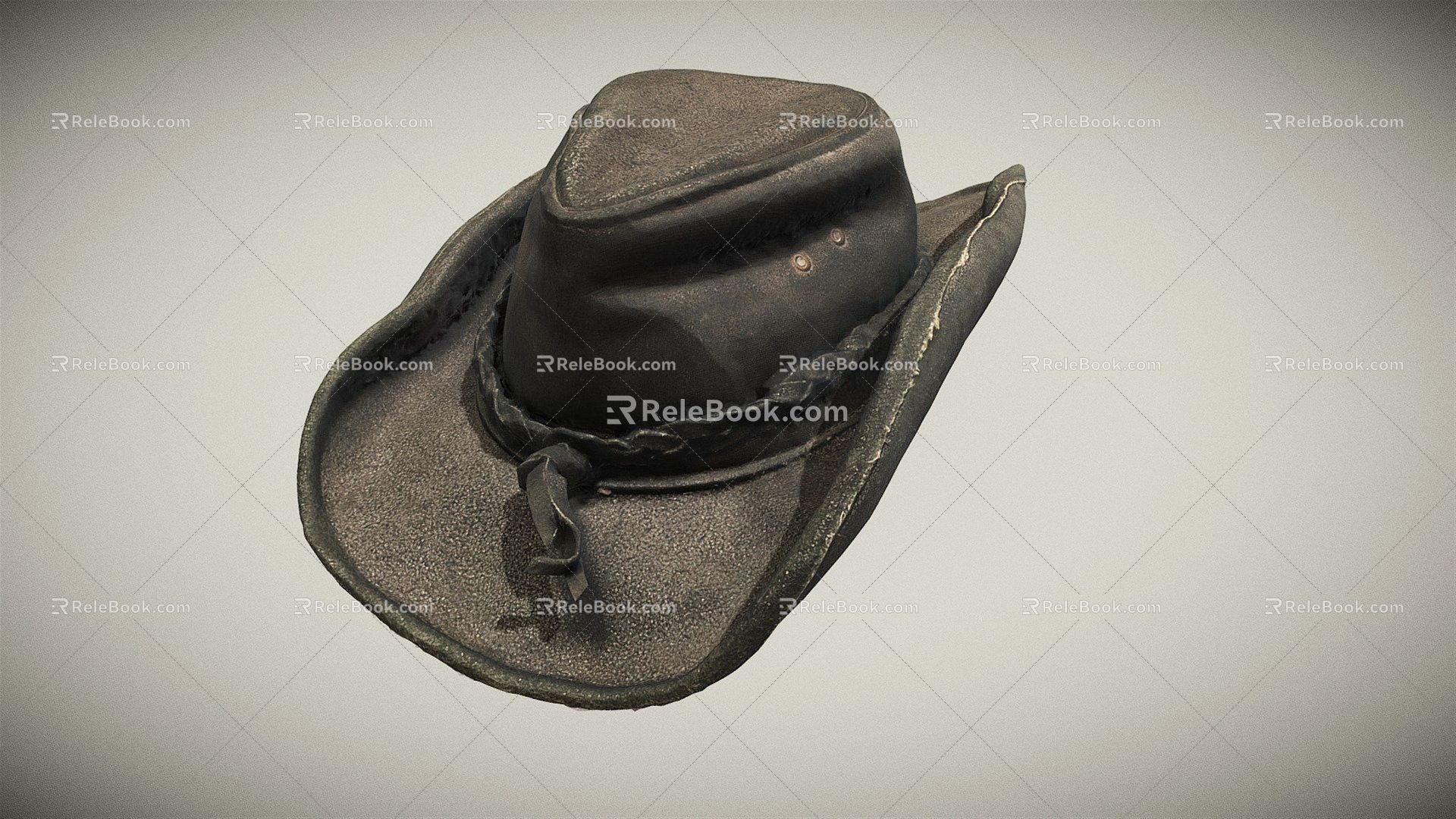 Modern Cowboy Hat Leather Cowboy Hat 3d model