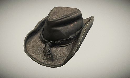 Modern Cowboy Hat Leather Cowboy Hat 3d model