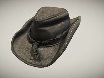 Modern Cowboy Hat Leather Cowboy Hat 3d model