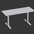 Modern Functional Desk With White Rectangular Tabletop And Sturdy Legs