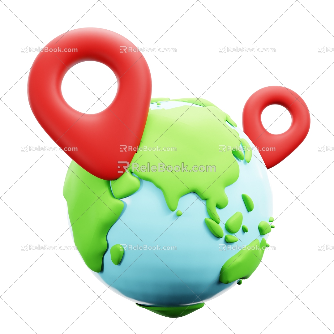 Modern Earth Positioning Earth Cartoon Earth Earth Icon 3d model