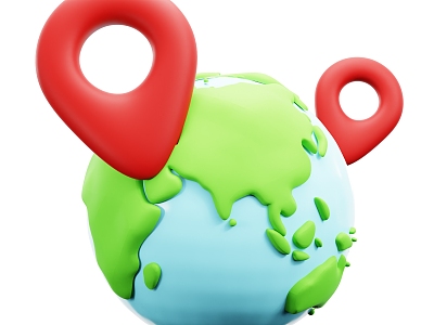 Modern Earth Positioning Earth Cartoon Earth Icon 3d model