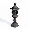 Vintage Outdoor Light With Intricate Carvings And Decorative Metal Pedestal