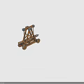 Ancient Wooden Siege Weapon with Wheels Chains and Metal Spike Reinforcements
