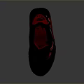 Black And Red Sports Sneakers With Flame Pattern Air Cushion And Rubber Sole