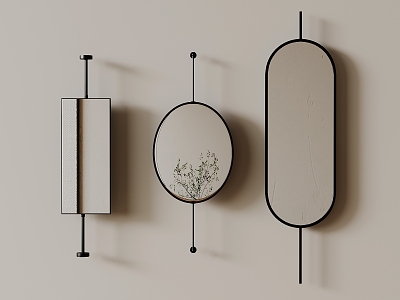 Mirror decorative mirror bathroom mirror hanging mirror 3d model