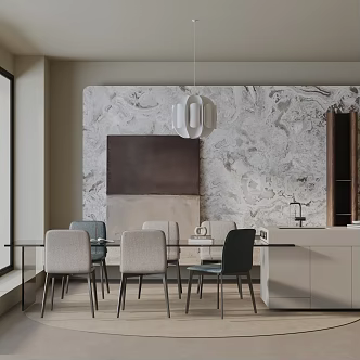 Modern table combination 3d model