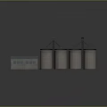 Concrete Industrial Silos With Blue Roof Building And Storage Structures