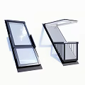 Modern Window Roof Attic Window Balcony Skylight 3d model