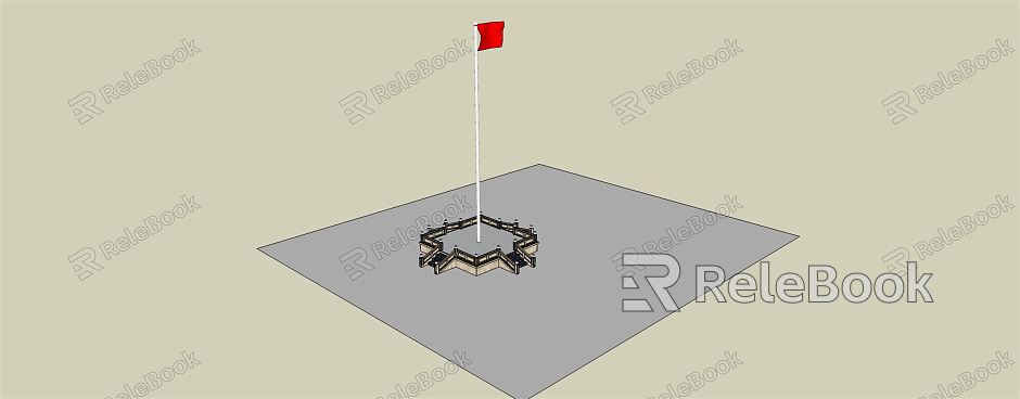 modern flag-raising platform model