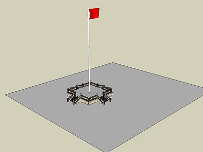 modern flag-raising platform model