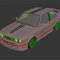 Silver Modified BMW Car With Black Stripes Sporty Exterior And Alloy Wheels