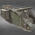 Historical Military Tank With 55H Marking Green Body Red White Stripes Turret And Cannon Details