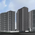 Modern High Rise Residential Buildings With Contemporary Design And Glass Facades