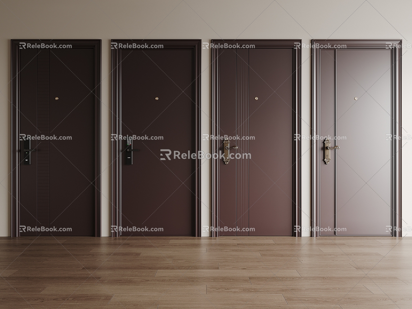 Security Door Entry Door Finger Wire Door Lock 3d model