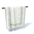 Soft White Home Living Bathroom Towel Hanging On Black Rod With Absorbent Texture
