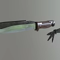Sharp Blade Knife With Brown Handle And Multi Function Folding Tool
