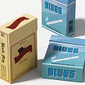 Colorful Cigarette Boxes With Different Designs Featuring Black Jack And Blues 3d model