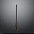 Ancient Decorative Sword With Silver Blade And Wooden Hilt As Weapon