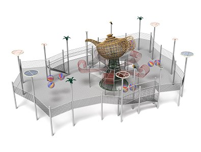 Aladdin magic lamp viewing platform custom park amusement park children's park amusement park amusement park amusement sketch combination function crawl 3d model