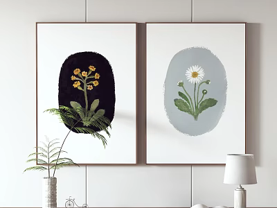 Nordic Plant Painting Decorative Painting Hanging Painting 3d model