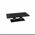 Modern Console Table Design With Black Tabletop And Metal Silver Accent Supports