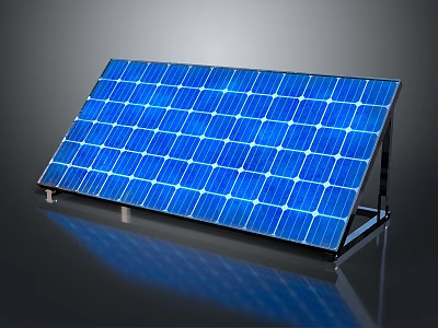 Efficient Blue Solar Panel with Multiple Cells for Home Energy Household Appliance 3d model