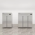 Stainless Steel Commercial Refrigerators with Double Doors in Silver for Kitchen Use