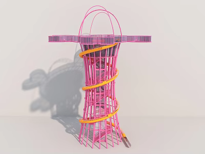 Modern Watchtower Glass Water Sliding Observation Decks Watchtower 3d model