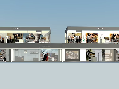 Luxury Retail Shop Window Display With Branded Items And Modern Design 3d model