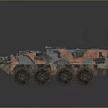 Rugged 6x6 Military Vehicle With Camouflage Paint And Roof Antennas