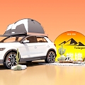 Car Camping Beauty Chen Decoration Exhibition 3d model