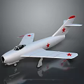 Vintage Silver Airplane Model With Red Stars On Wings And Tail