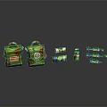 Stylish Green and Red Design Household Products Including Bags and Roll Items