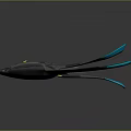 Futuristic Nova Spaceship With Sleek Design Blue Accent Lights And Gray Blue Color Scheme