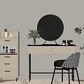 Cream Style Dressing Table Locker 3d model