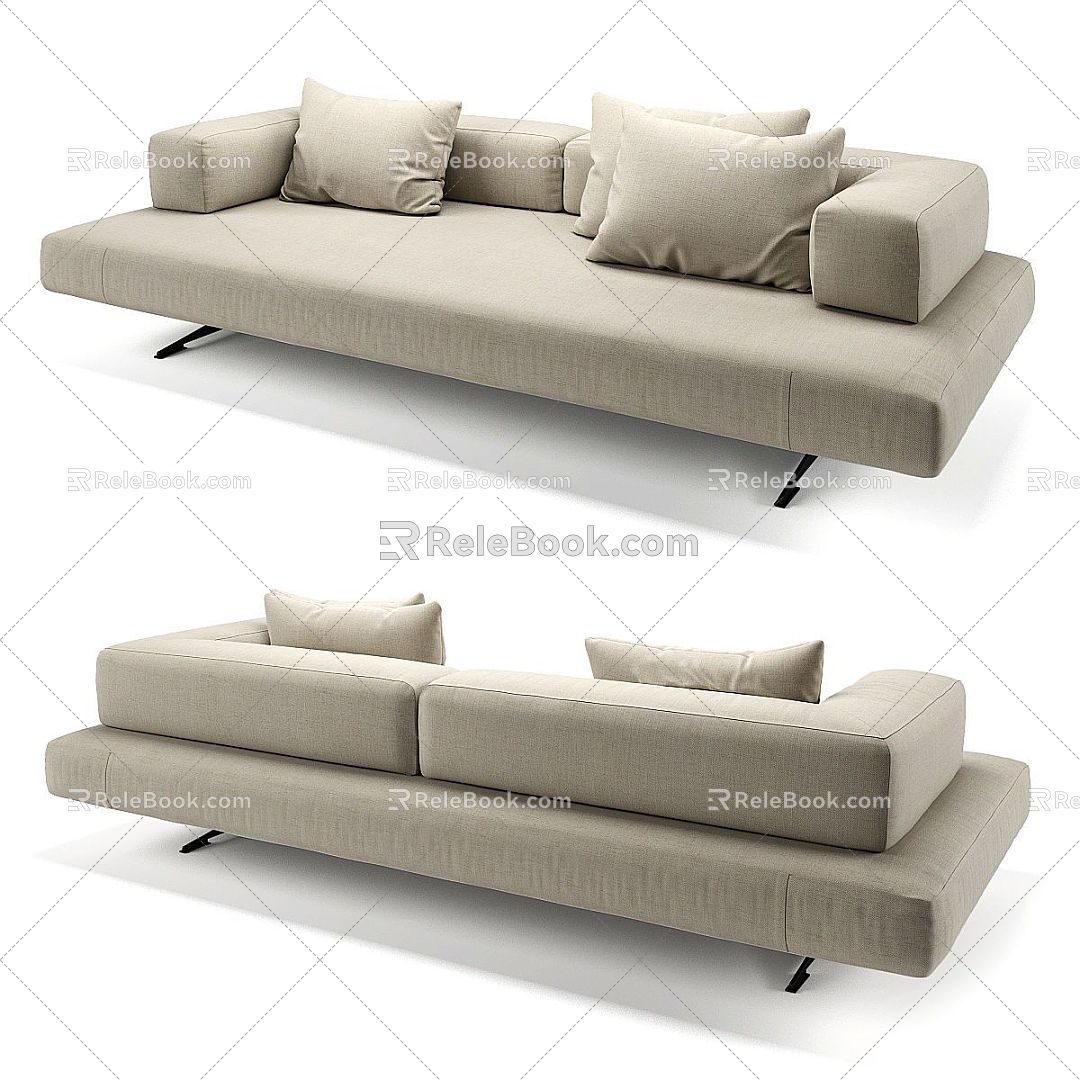 Modern Multi-Person Sofa Sofa Two-Person Sofa Casual Sofa Living Room Sofa Leather Sofa Corner Sofa 3d model